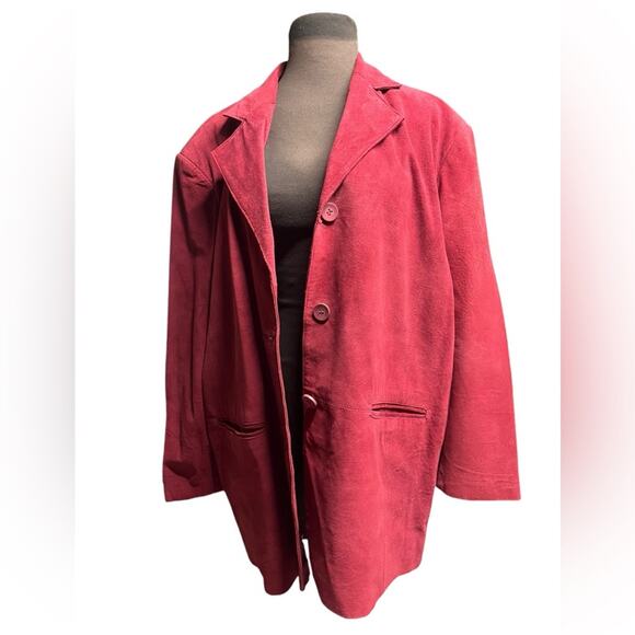 Y2K Suede Leather Minimalist Luxury Coachella Western Jacket Womens Size 2X Boho - Picture 3 of 6